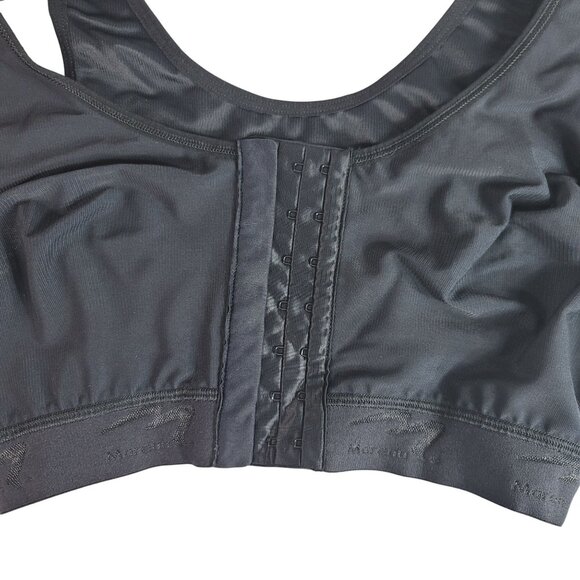 Marena Recovery Front Close Bra Black 38 D/E Wirefree Wide Straps Post Surgery - Picture 4 of 13